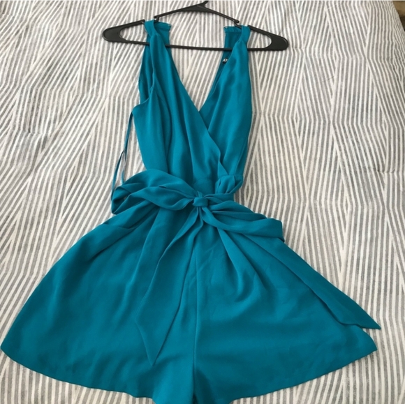 Teal Blue Express Romper - Picture 1 of 3